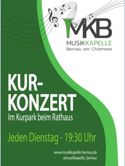 Kurkonzert - jeden Dienstag um 19.30 Uhr im Kurpark in Bernau am Chiemsee #bernauamchiemsee #kurkonzert #blasmusik #mitherzundhandeinmusikant #Sommer #saison #tourismus #blasmusikmachtglücklich